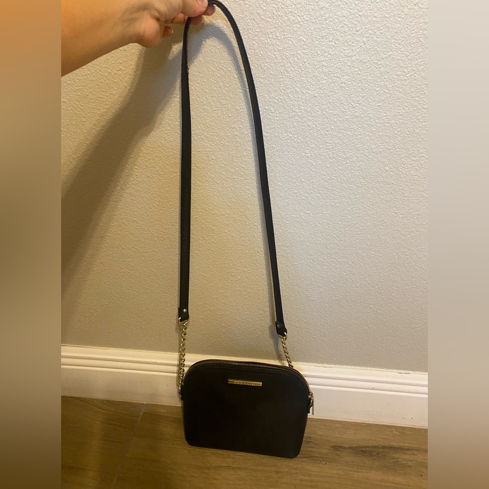 Steve Madden Black Crossbody Bag with Gold Accents